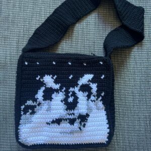 crochet grid tote bag