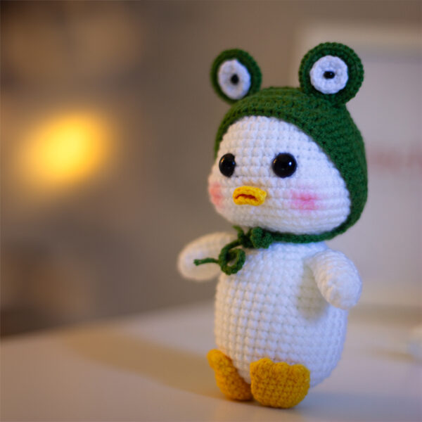 Tiny Duck in Frog Hat Crochet Pattern