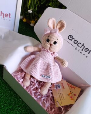 crochet pink bunny