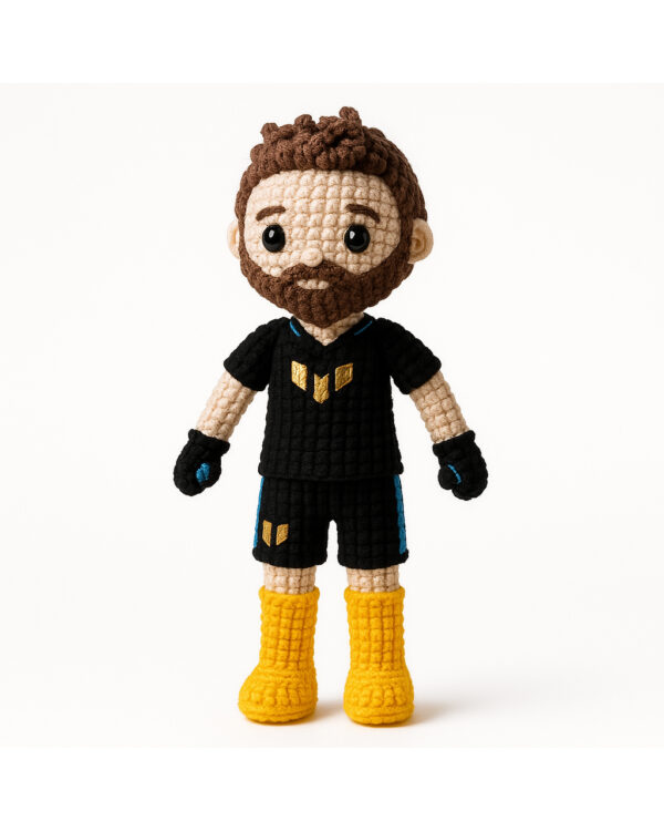 Messi Fortnite Skin Crochet Doll – 18 cm
