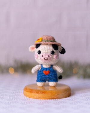 Farm Cow Crochet Doll – 11 cm