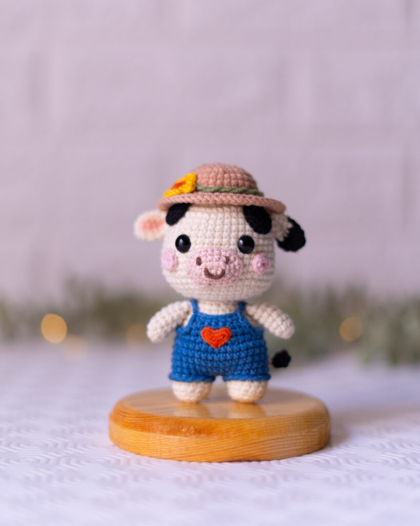 Farm Cow Crochet Doll – 11 cm