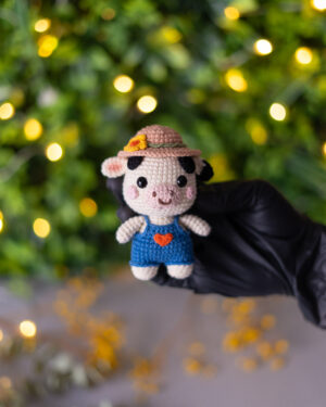 Farm Cow Crochet Doll – 11 cm