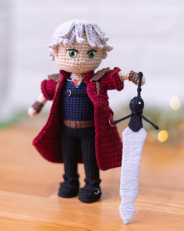 Dante Crochet Doll – Devil May Cry Inspired – 19 cm