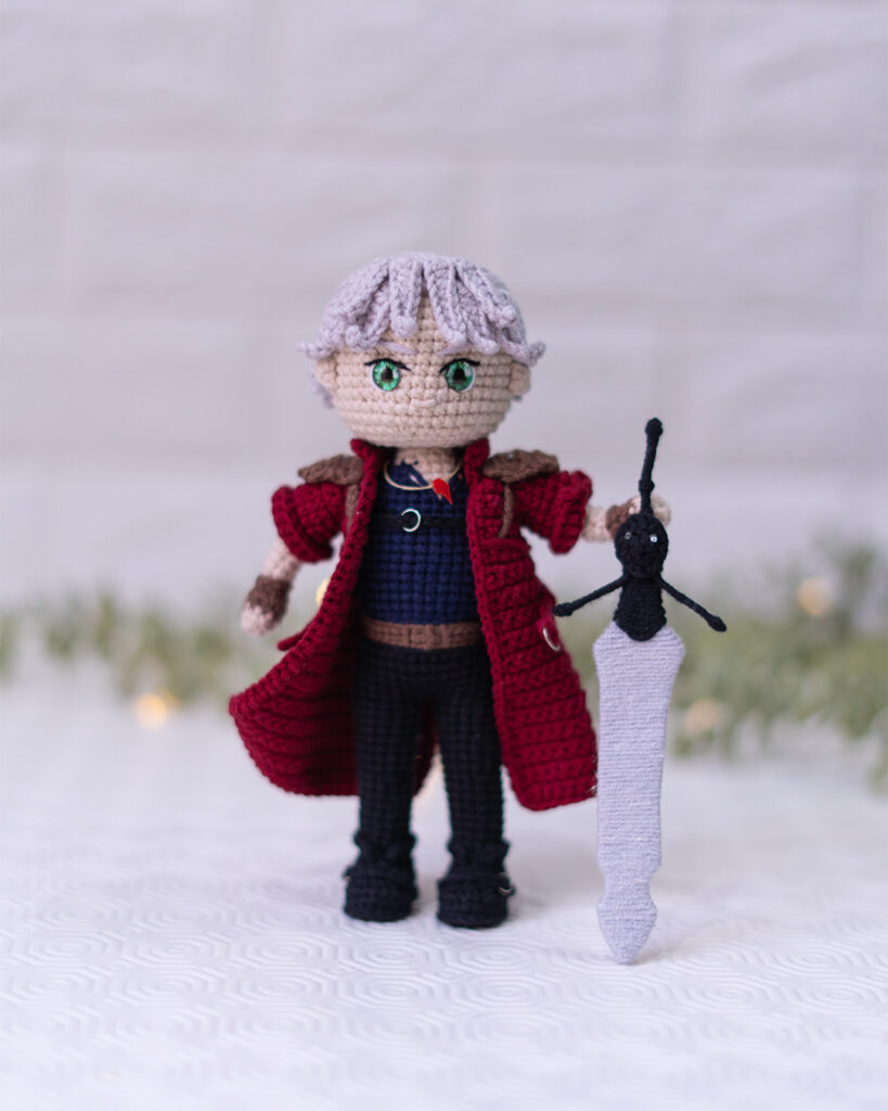 Dante Crochet Doll – Devil May Cry Inspired – 19 cm
