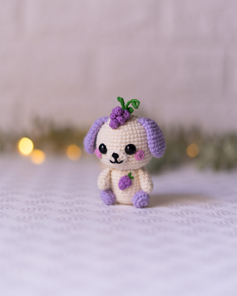 Grape Puppy Crochet Doll – 10 cm
