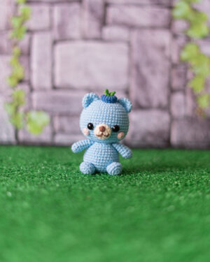 Blueberry Bear Crochet Doll – 10 cm