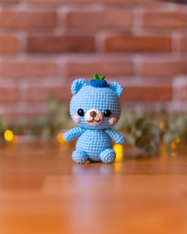 Blueberry Bear Crochet Doll – 10 cm
