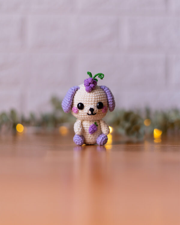 Grape Puppy Crochet Doll – 10 cm