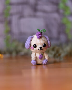 Grape Puppy Crochet Doll – 10 cm