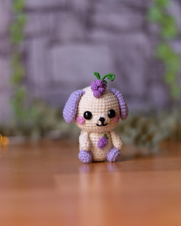 Grape Puppy Crochet Doll – 10 cm
