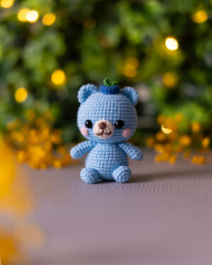 Blueberry Bear Crochet Doll – 10 cm