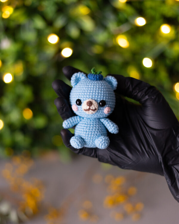 Blueberry Bear Crochet Doll – 10 cm