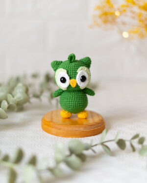 Duolingo Crochet Doll – 10 cm Handmade Amigurumi Plush