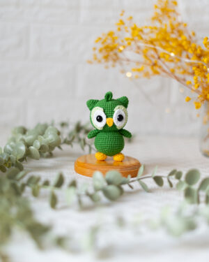 Duolingo Crochet Doll – 10 cm Handmade Amigurumi Plush