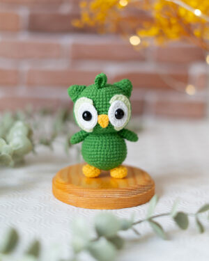 Duolingo Crochet Doll – 10 cm Handmade Amigurumi Plush