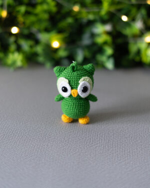 Duolingo Crochet Doll – 10 cm Handmade Amigurumi Plush