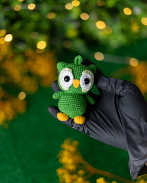 Duolingo Crochet Doll – 10 cm Handmade Amigurumi Plush