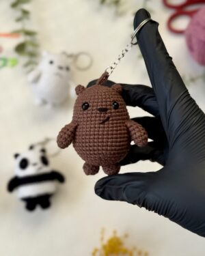 Handmade crochet We Bare Bears – 8 cm Set: Panda, Ice Bear & Grizzly