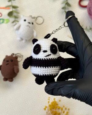Handmade crochet We Bare Bears – 8 cm Set: Panda, Ice Bear & Grizzly