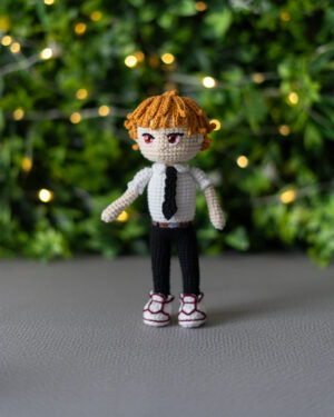 Denji Crochet Doll – Chainsaw Man Inspired – Handmade 19cm Anime Plush