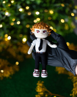Denji Crochet Doll – Chainsaw Man Inspired – Handmade 19cm Anime Plush