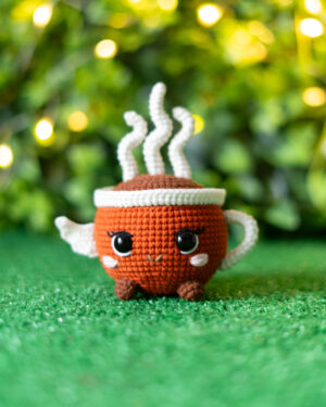 Cute Coffee Cup Crochet Doll – Handmade Kawaii Coffee Amigurumi Decoration