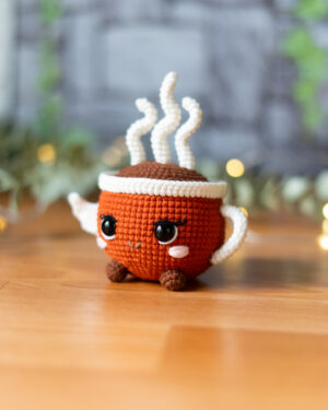 Cute Coffee Cup Crochet Doll – Handmade Kawaii Coffee Amigurumi Decoration