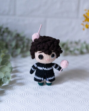 Wybie Lovat Crochet Doll – Coraline Inspired Handmade Amigurumi – 13cm Keychain