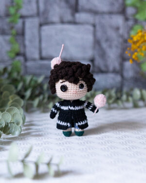 Wybie Lovat Crochet Doll – Coraline Inspired Handmade Amigurumi – 13cm Keychain