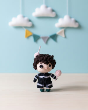 Wybie Lovat Crochet Doll – Coraline Inspired Handmade Amigurumi – 13cm Keychain