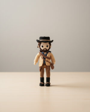 Arthur Morgan Crochet Doll – Red Dead Redemption Inspired – Handmade 20cm Cowboy Amigurumi
