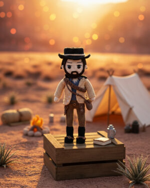 Arthur Morgan Crochet Doll – Red Dead Redemption Inspired – Handmade 20cm Cowboy Amigurumi