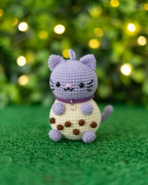 Chibi Boba Cat Crochet Doll – Handmade 11cm Bubble Tea Cat Amigurumi