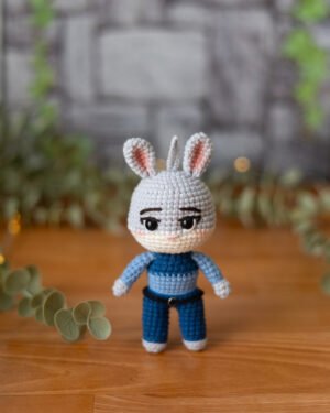 Judy Hopps Zootopia Crochet Doll – Handmade 13cm Bunny Amigurumi