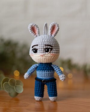 Judy Hopps Zootopia Crochet Doll – Handmade 13cm Bunny Amigurumi