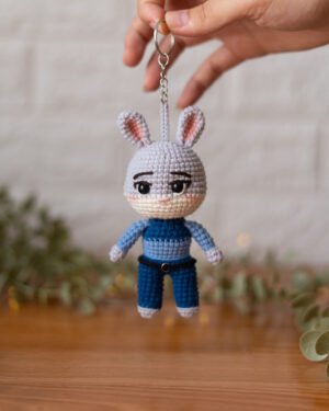 Judy Hopps Zootopia Crochet Doll – Handmade 13cm Bunny Amigurumi