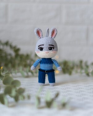 Judy Hopps Zootopia Crochet Doll – Handmade 13cm Bunny Amigurumi