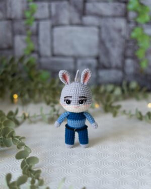 Judy Hopps Zootopia Crochet Doll – Handmade 13cm Bunny Amigurumi