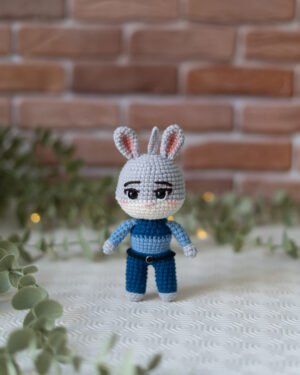 Judy Hopps Zootopia Crochet Doll – Handmade 13cm Bunny Amigurumi