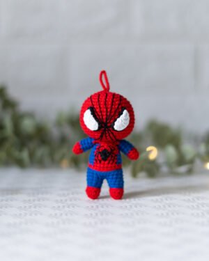 Spider-Man Crochet Keychain – Handmade 10cm Superhero Amigurumi
