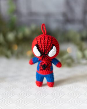 Spider-Man Crochet Keychain – Handmade 10cm Superhero Amigurumi