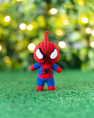 Spider-Man Crochet Keychain – Handmade 10cm Superhero Amigurumi