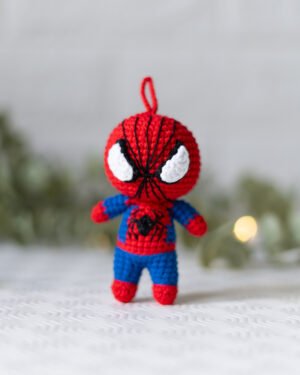 Spider-Man Crochet Keychain – Handmade 10cm Superhero AmigurumiSpider-Man Crochet Keychain – Handmade 10cm Superhero Amigurumi